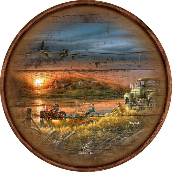 Collage en chêne encadré Patiently Waiting par Terry Redlin : Terry Redlin