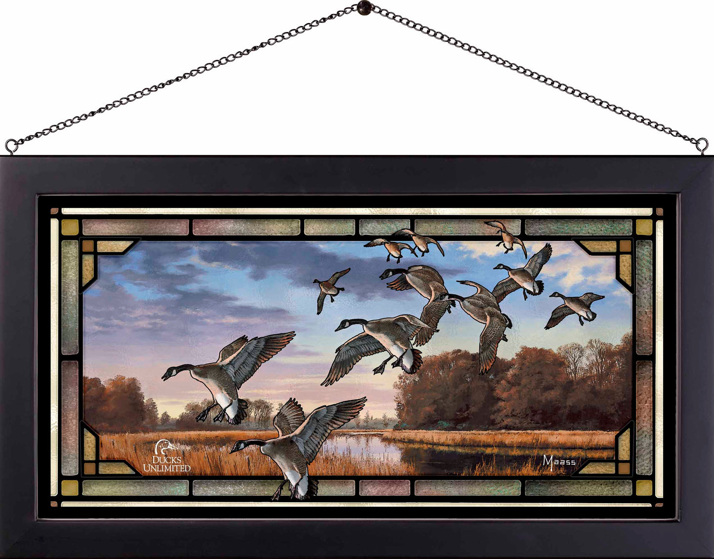 Daybreak Descent Canada Geese  Stained Glass Art - Official Ducks Unlimited Art