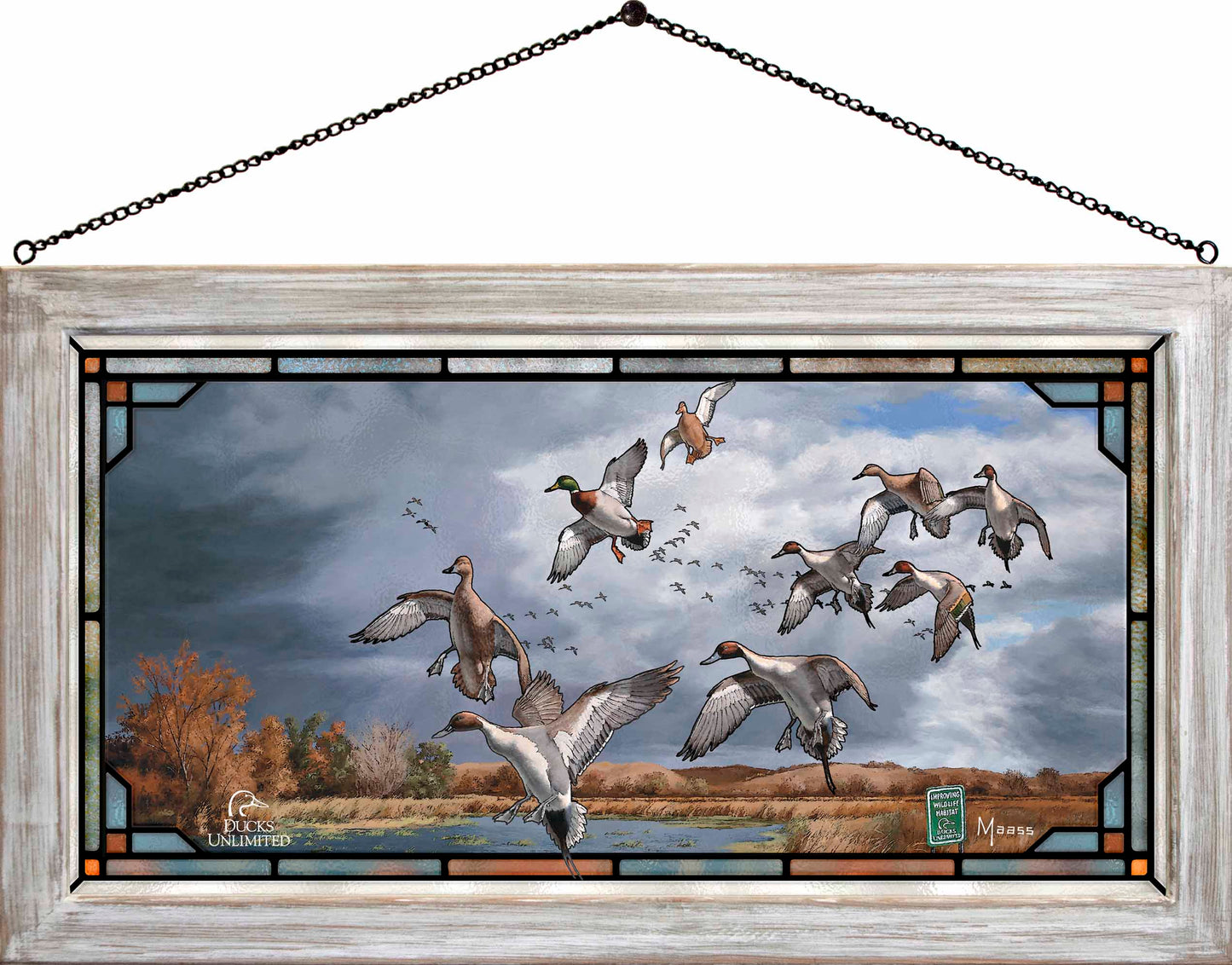 Fruits of Your Labor  Pintails and Mallards  Stained Glass Art - Official Ducks Unlimited Art