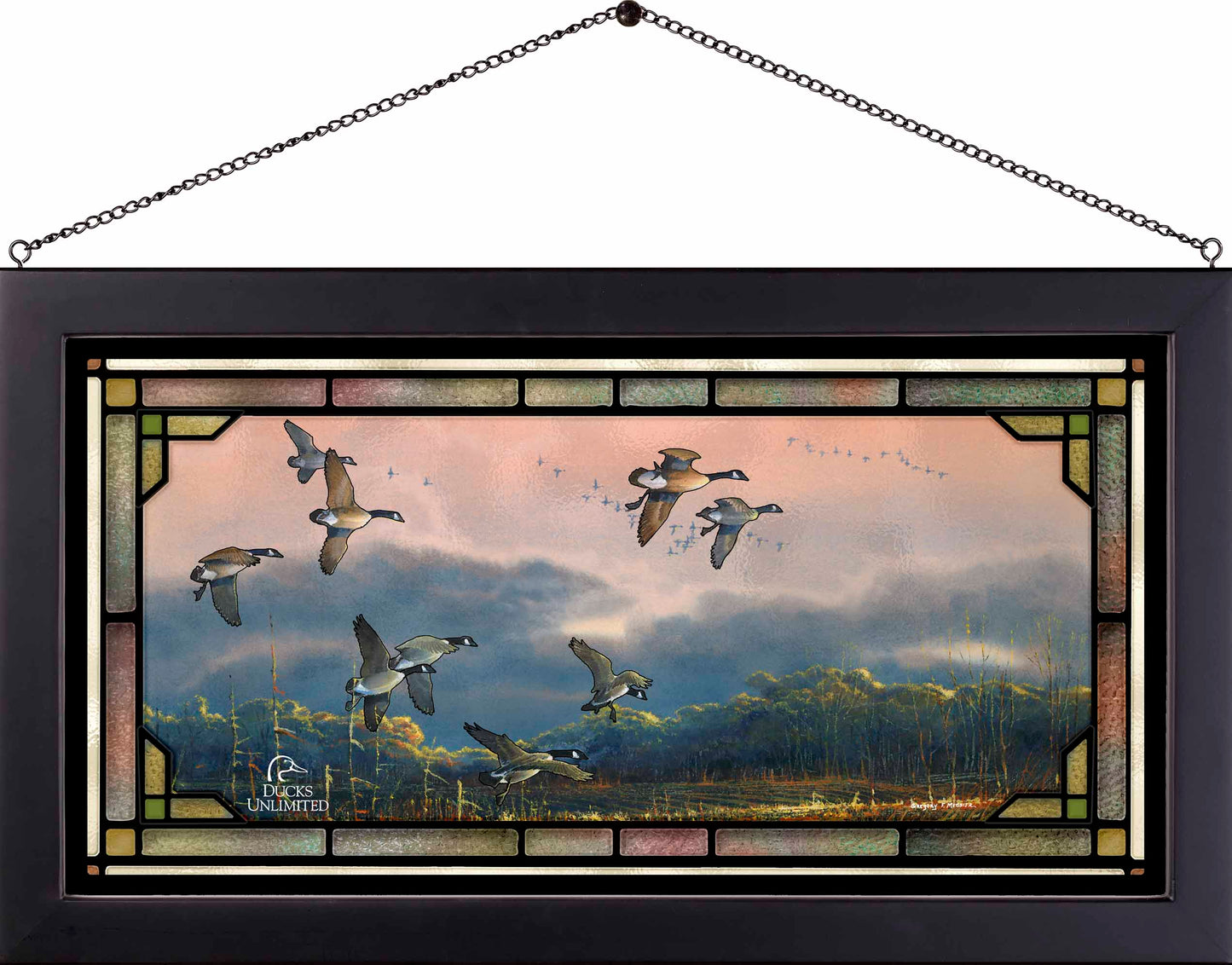 Days End  Stained Glass Art - Official Ducks Unlimited Art