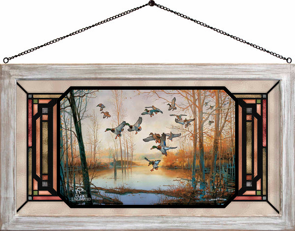Graceful Descent  Stained Glass Art - Official Ducks Unlimited Art