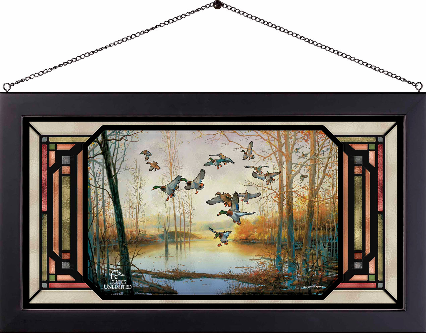 Graceful Descent  Stained Glass Art - Official Ducks Unlimited Art
