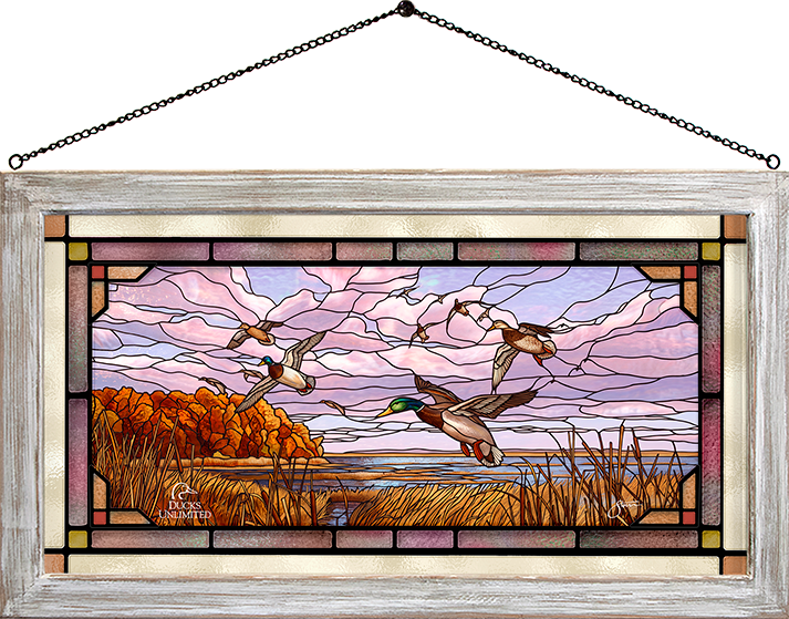 Autumn Rendezvous Stained Glass Art - Official Ducks Unlimited Art