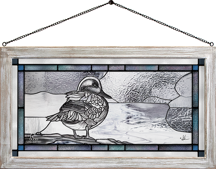 Green Winged Study Stained Glass Art - Official Ducks Unlimited Art