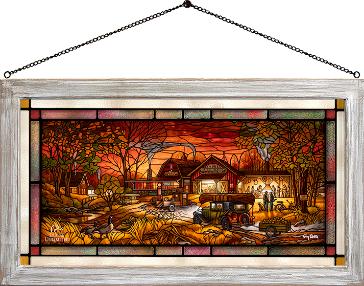 Morning Warm Up Stained Glass Art - Official Ducks Unlimited