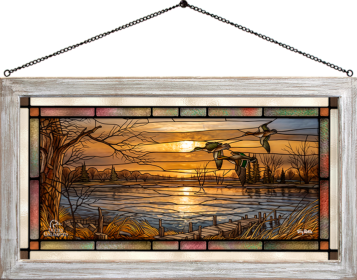 Reflections - Green-Winged Teal Stained Glass Art - Official Ducks Unlimited Art