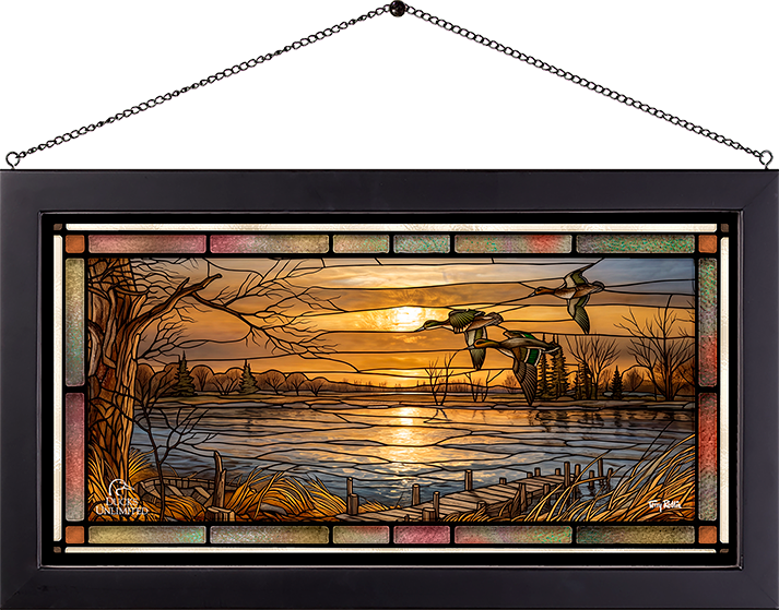 Reflections - Green-Winged Teal Stained Glass Art - Official Ducks Unlimited Art