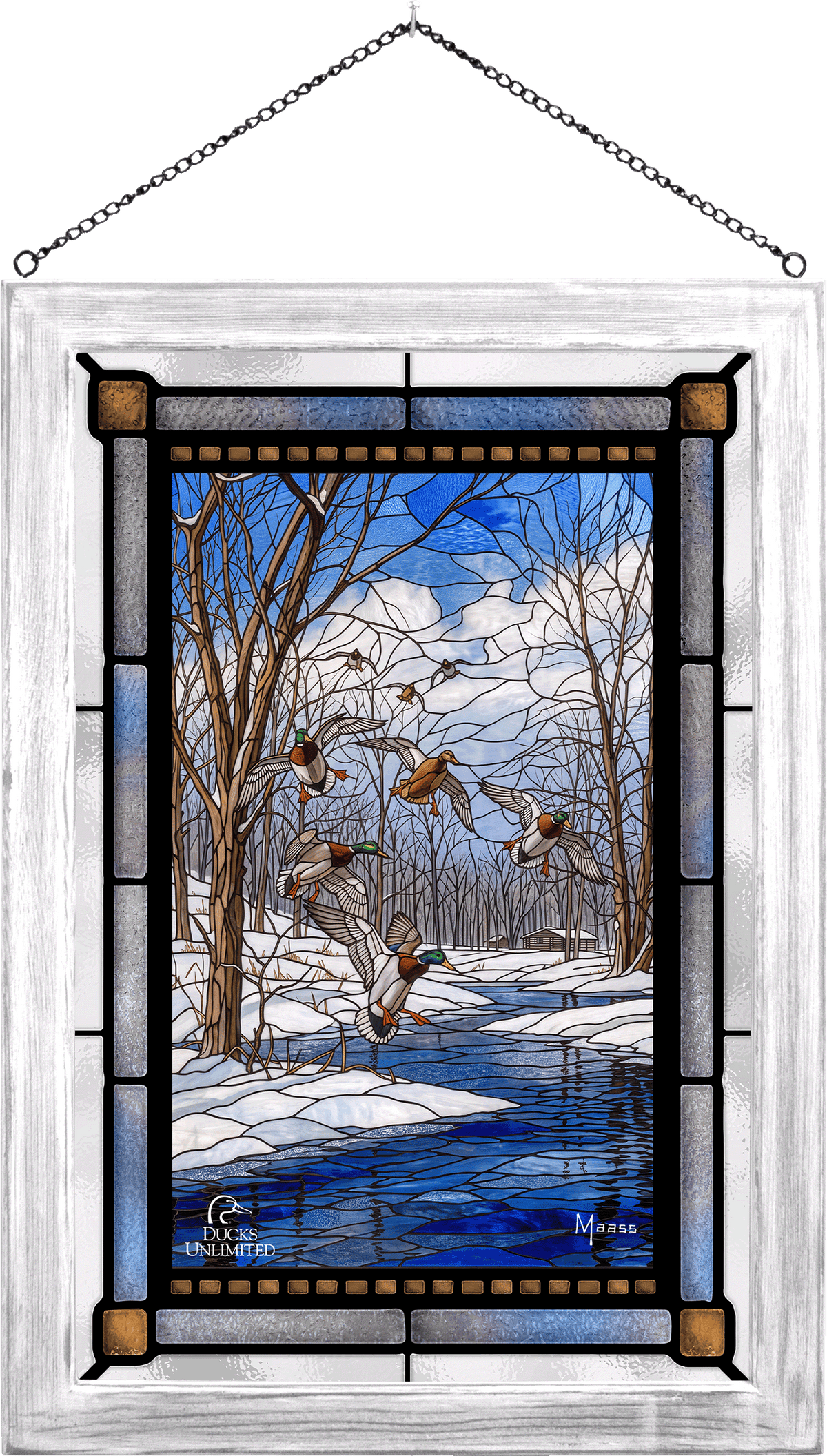 Winter Wonder- Mallards - Stained Glass Art - Official Ducks Unlimited Art