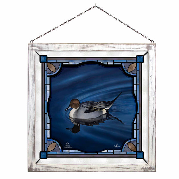 Calm Blue Water  Stained Glass Art - Official Ducks Unlimited Art