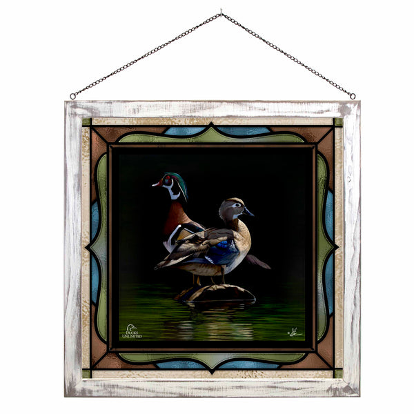 Low Water Rising  Stained Glass Art - Official Ducks Unlimited Art