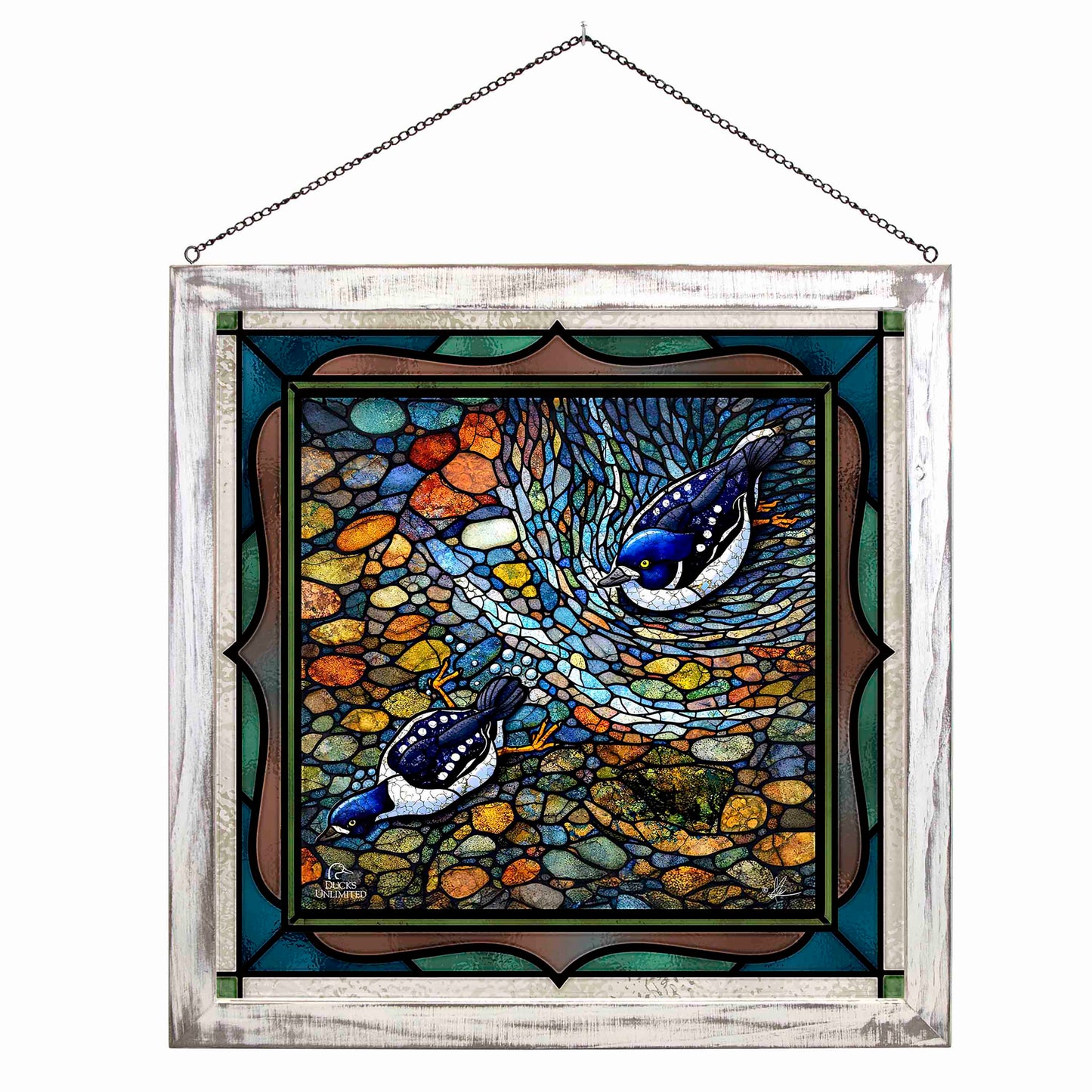 Lamar River Divers Stained Glass Art - Official Ducks Unlimited Art