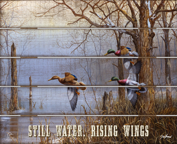 After the Thaw "Still Water. Rising Wings."  18" x 22" Pallet Wall Art - Official Ducks Unlimited Art