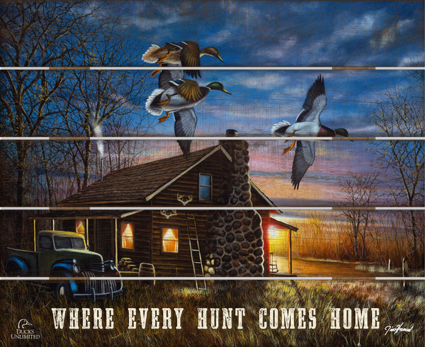 My Favorite Place "Where Every Hunt Comes Home."  18" x 22" Pallet Wall Art - Official Ducks Unlimited Art