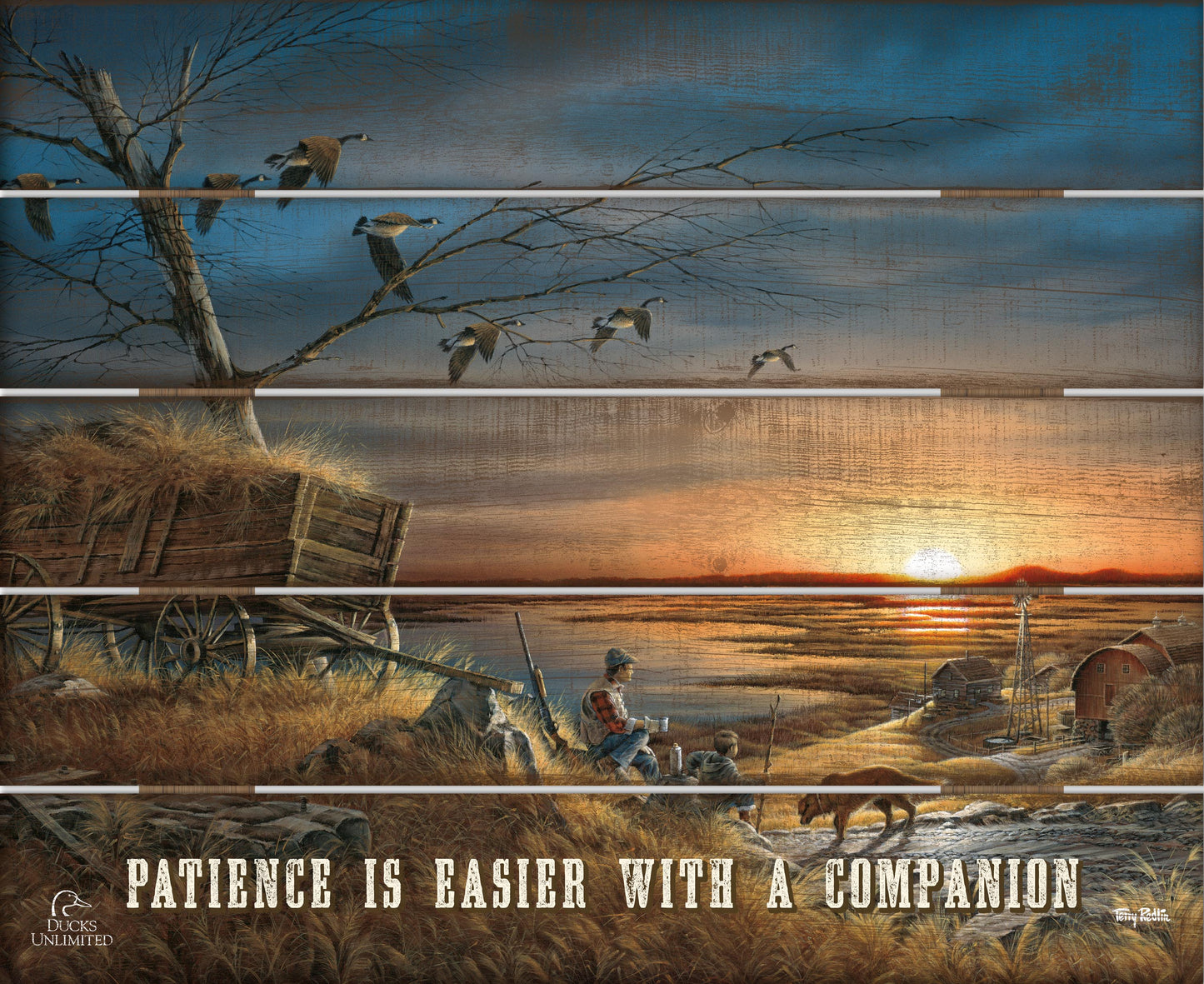 Lifetime Companions "Patience Is Easier With a Companion."  18" x 22" Pallet Wall Art - Official Ducks Unlimited Art