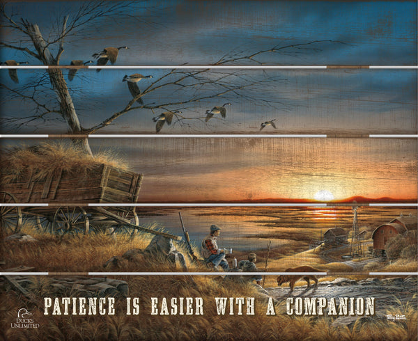 Lifetime Companions "Patience Is Easier With a Companion."  18" x 22" Pallet Wall Art - Official Ducks Unlimited Art