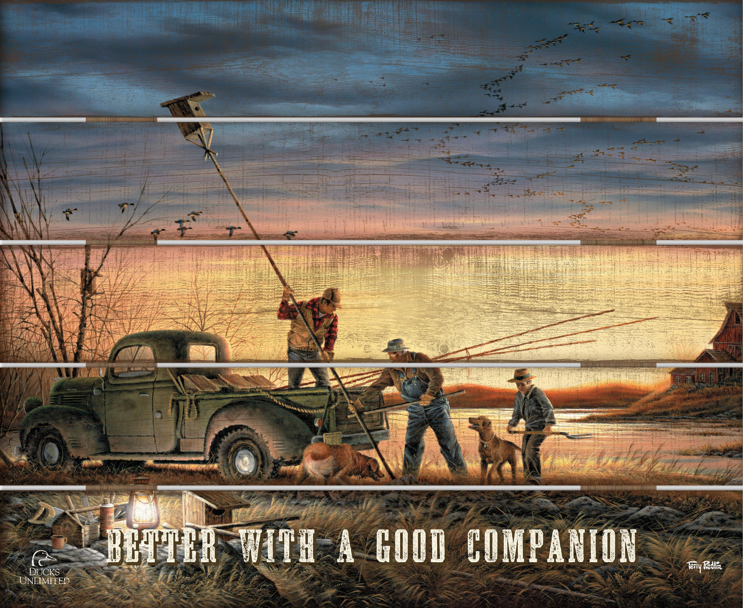 The Conservationists "Better With a Good Companion."  18" x 22" Pallet Wall Art - Official Ducks Unlimited Art