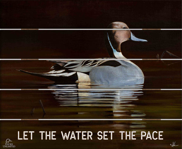 Thankful End to a Great Day “Let the Water Set the Pace.” 18" x 22" Pallet Wall Art - Official Ducks Unlimited