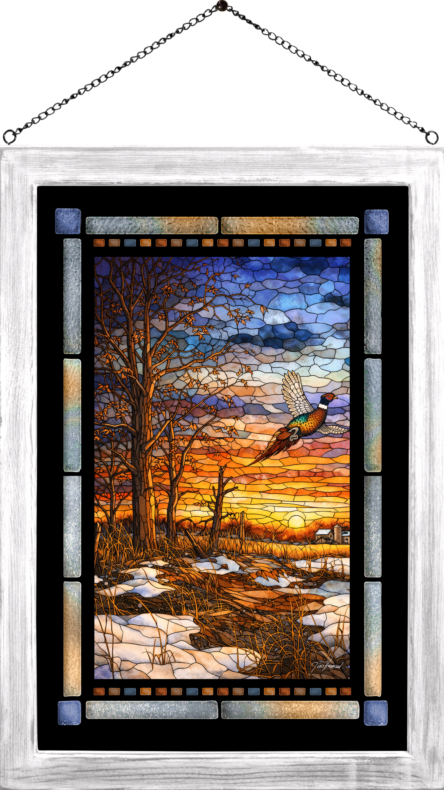 Autumn Ringneck - Stained Glass Art