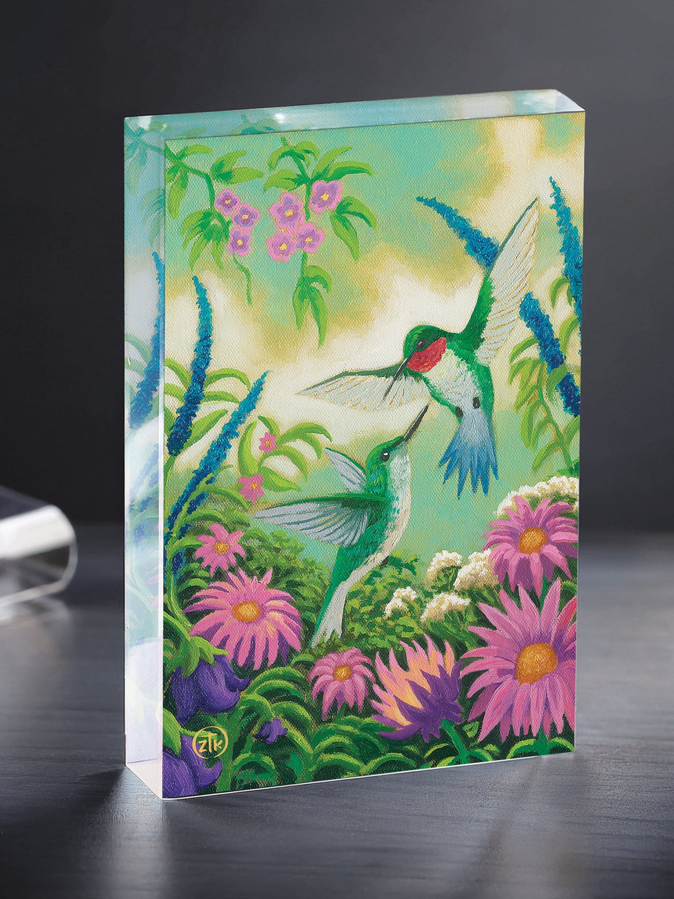 Hummingbirds In Summer Acrylic Wall Art & Home Decor