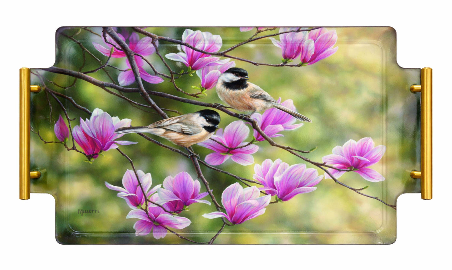 Chickadees and Magnolias Acrylic Wall Art & Home Decor