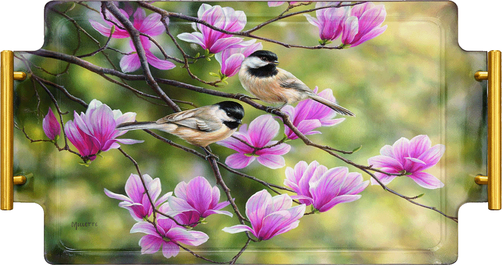 Chickadees and Magnolias Acrylic Wall Art & Home Decor