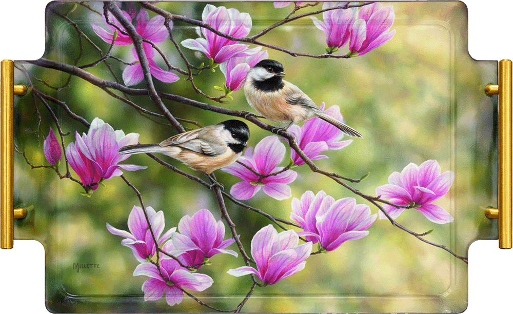 Chickadees and Magnolias Acrylic Wall Art & Home Decor