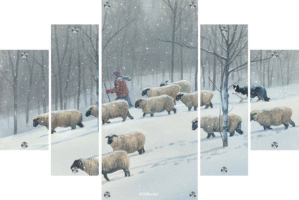 Ahead of the blizzard - Sheep Acrylic Wall Art & Home Decor