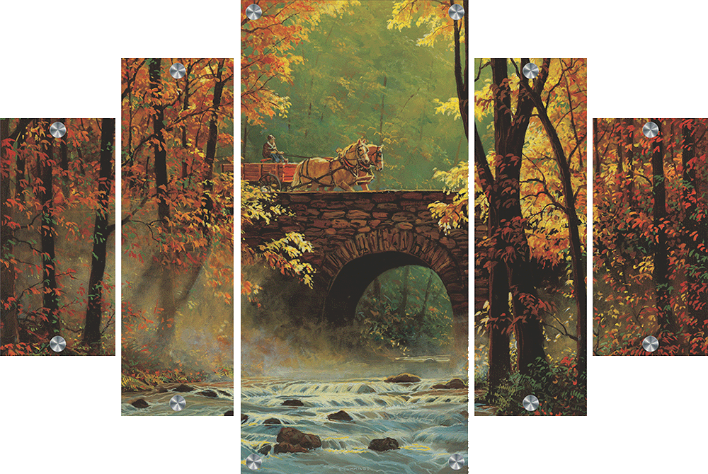 Autumn Bridge Belgians Acrylic Wall Art & Home Decor
