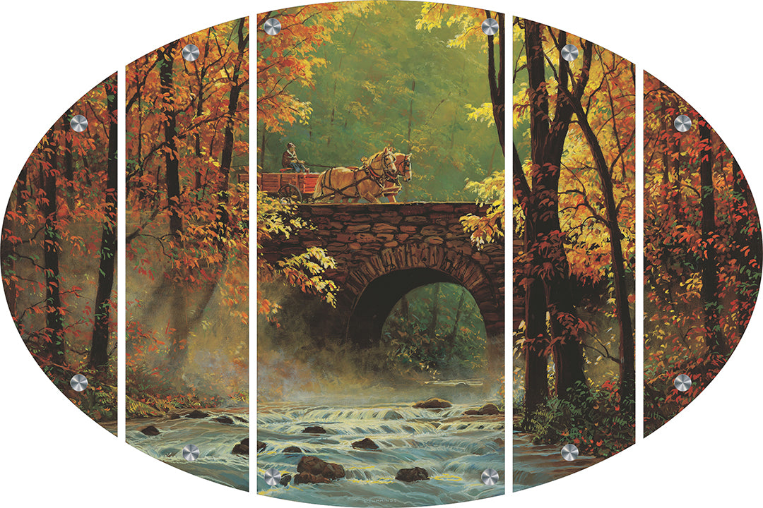 Autumn Bridge Belgians Acrylic Wall Art & Home Decor Acrylic Decor