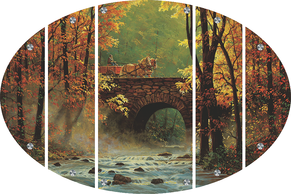 Autumn Bridge Belgians Acrylic Wall Art & Home Decor