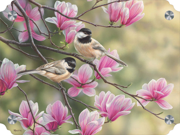 Chickadees and Magnolias Acrylic Wall Art & Home Decor