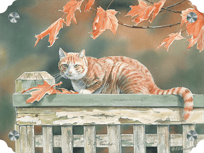 Freeway and Fall Leaves Cat Acrylic Wall Art & Home Decor