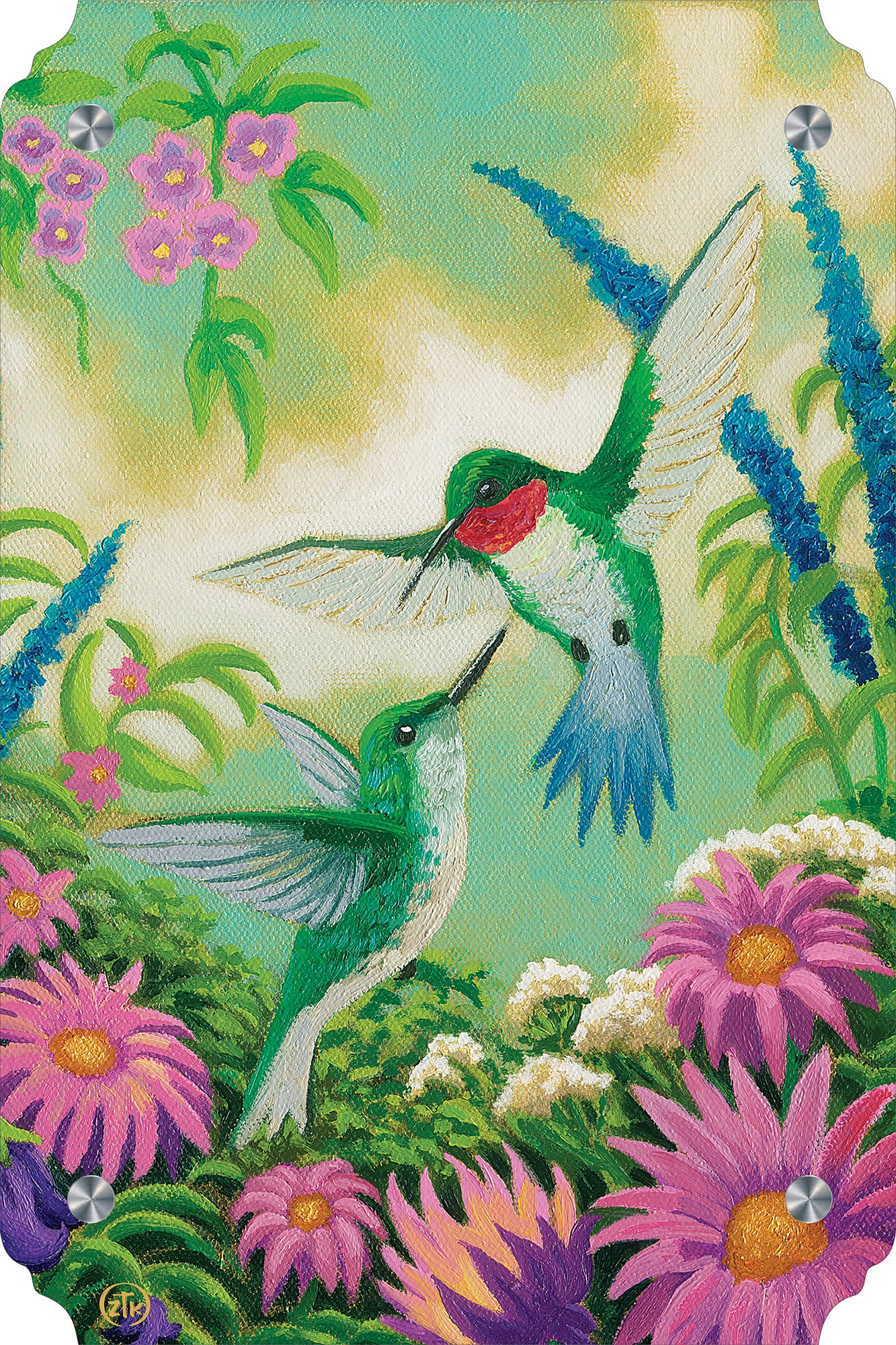 Hummingbirds In Summer Acrylic Wall Art & Home Decor