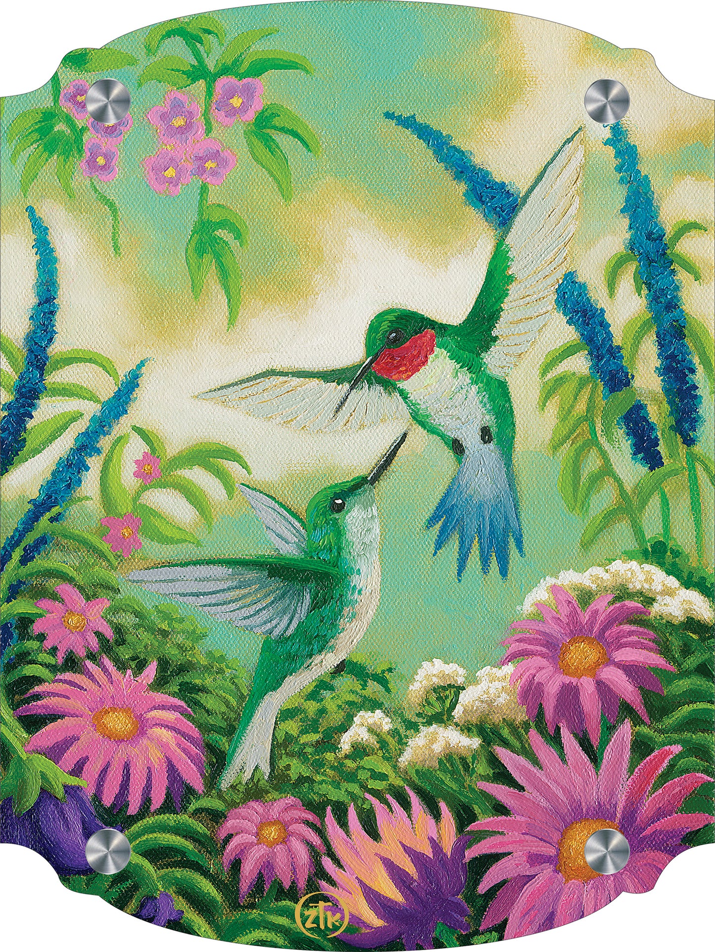 Hummingbirds In Summer Acrylic Wall Art & Home Decor
