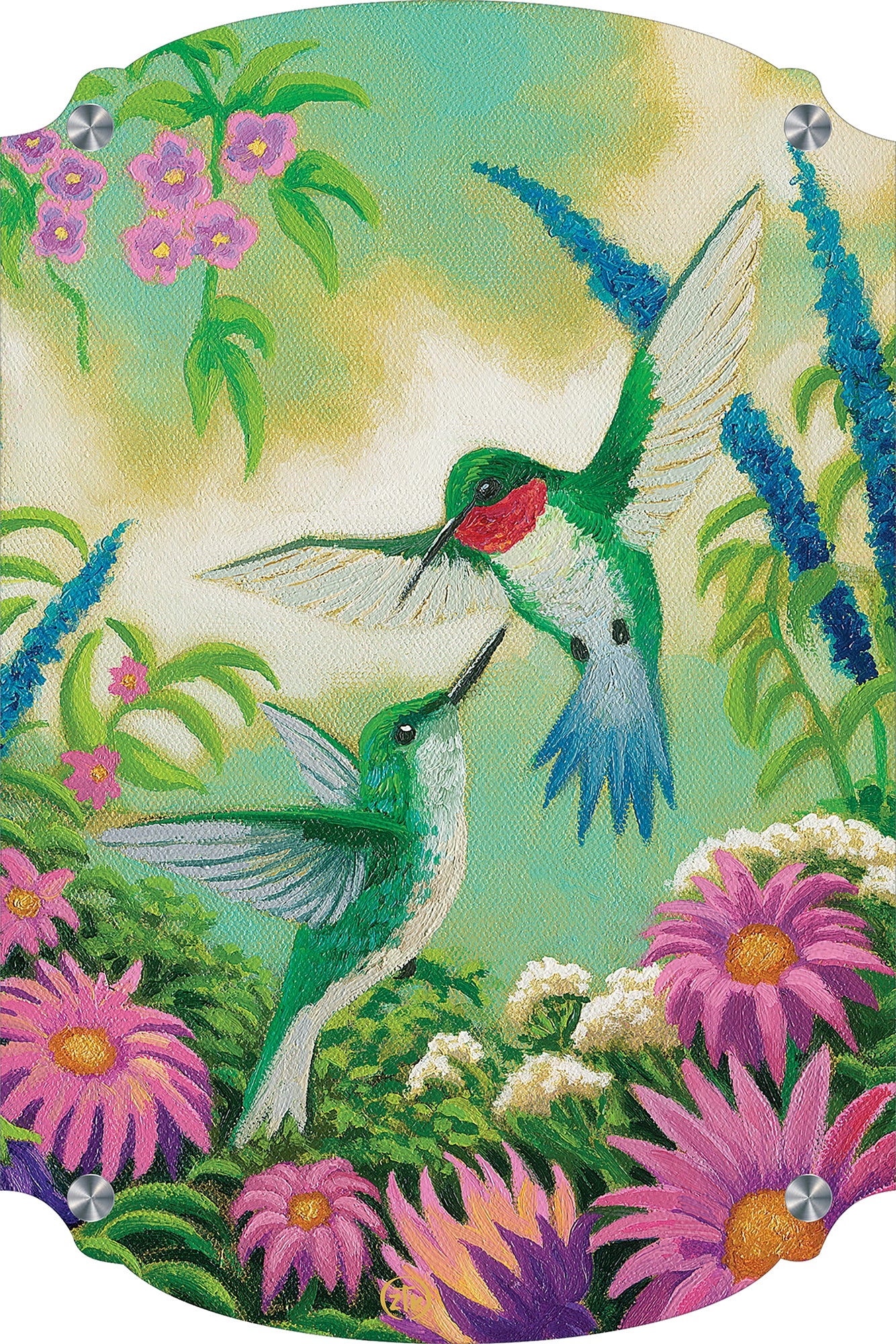 Hummingbirds In Summer Acrylic Wall Art & Home Decor