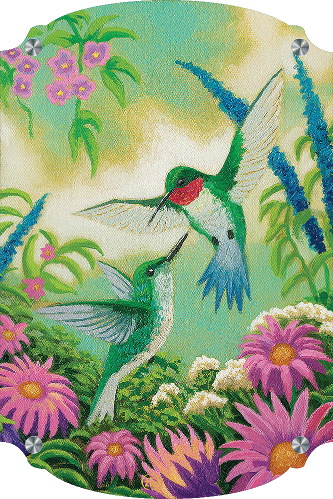 Hummingbirds In Summer Acrylic Wall Art & Home Decor