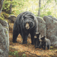 Northwoods Springtime - Black Bears Acrylic Wall Art & Home Decor
