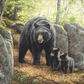 Northwoods Springtime - Black Bears Acrylic Wall Art & Home Decor