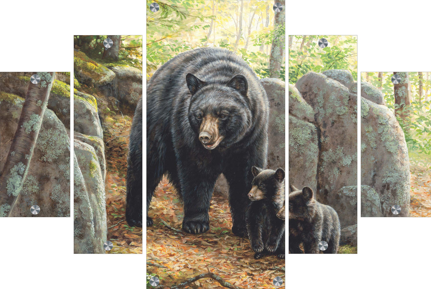 Northwoods Springtime - Black Bears Acrylic Wall Art & Home Decor