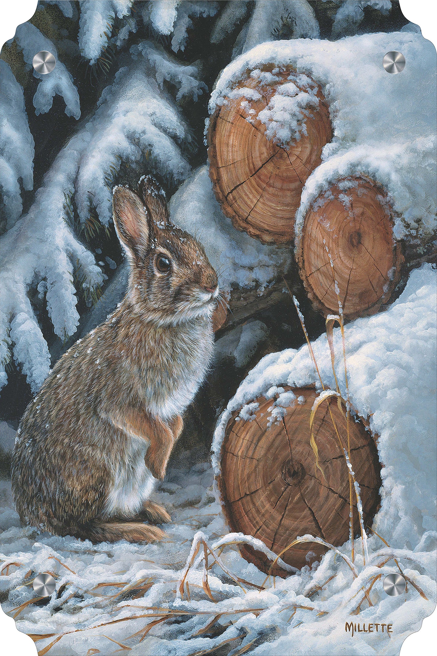 Wood Pile - Rabbit Acrylic Wall Art & Home Decor
