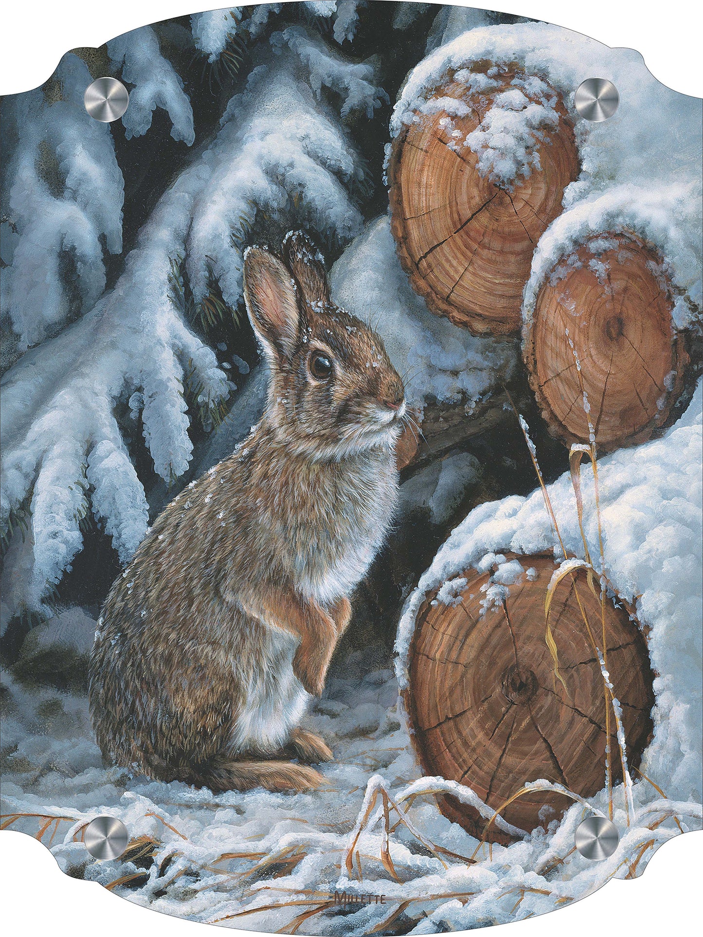 Wood Pile - Rabbit Acrylic Wall Art & Home Decor