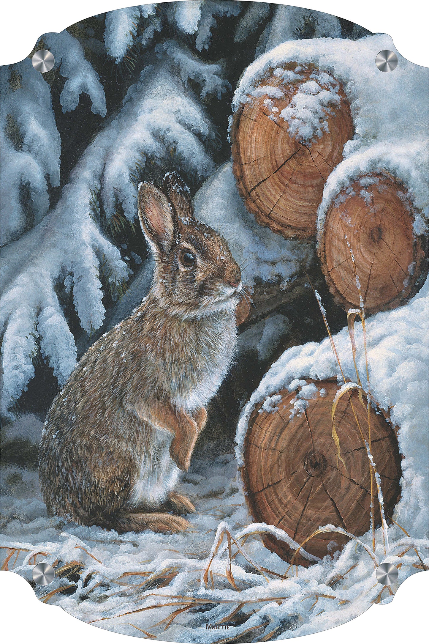 Wood Pile - Rabbit Acrylic Wall Art & Home Decor