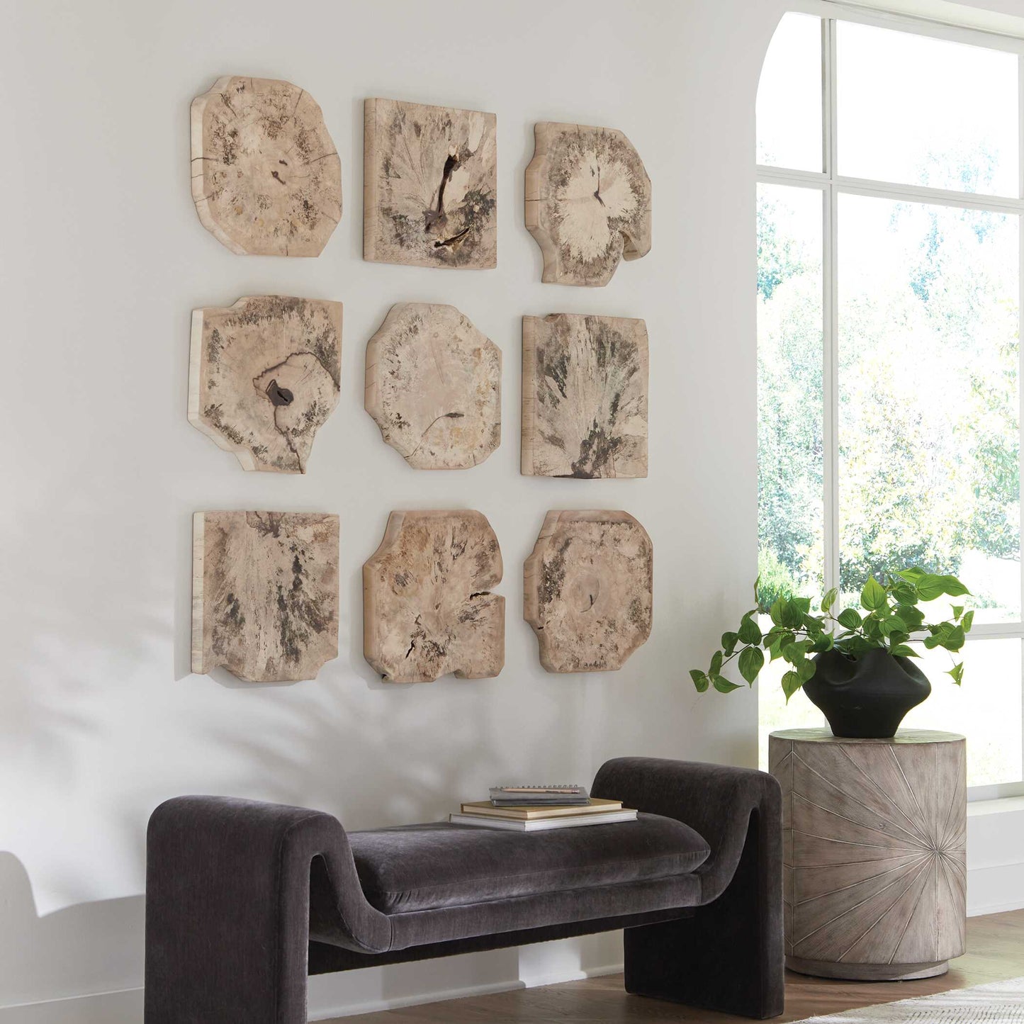 Bahati Wood Bleached Wall Decor (Set of 9)