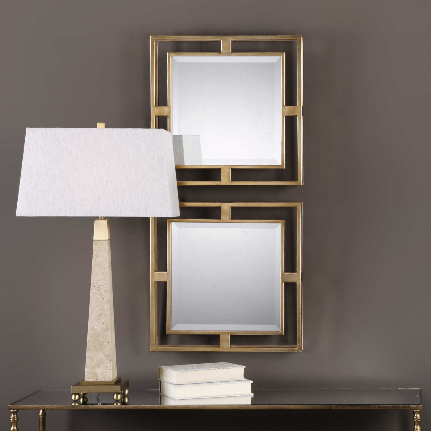 Allick Gold Square Mirrors (Set of 2)