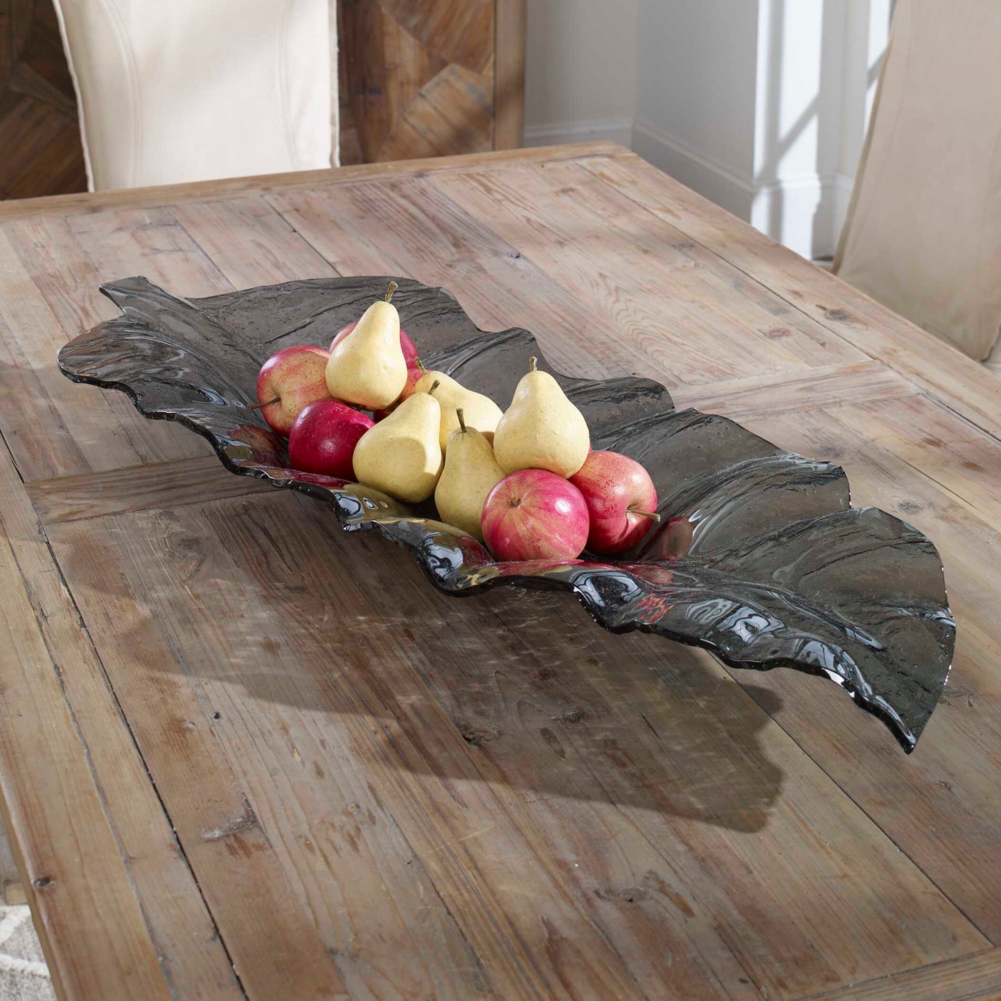 Smoked Leaf - Glass Tray