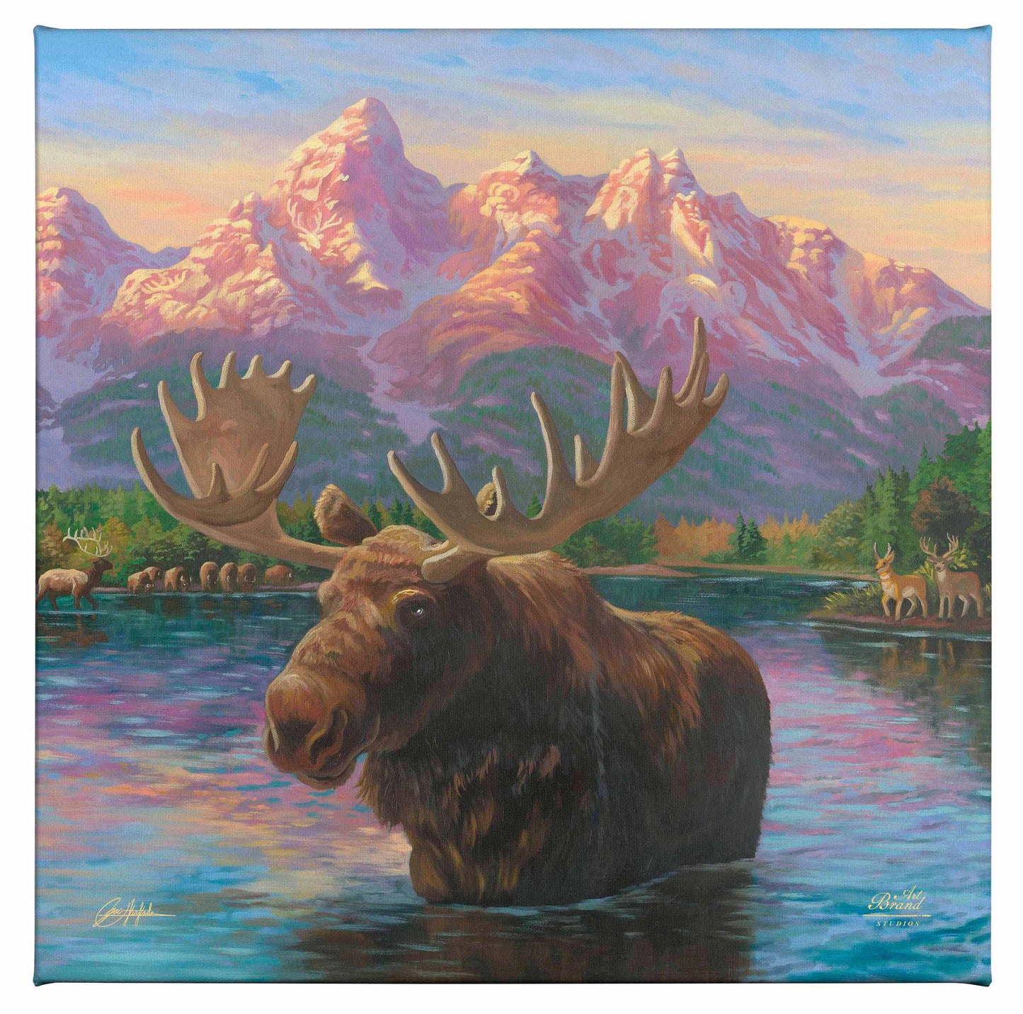 Spirit of Grand Tetons -14" x 14" Gallery Wrapped Canvas