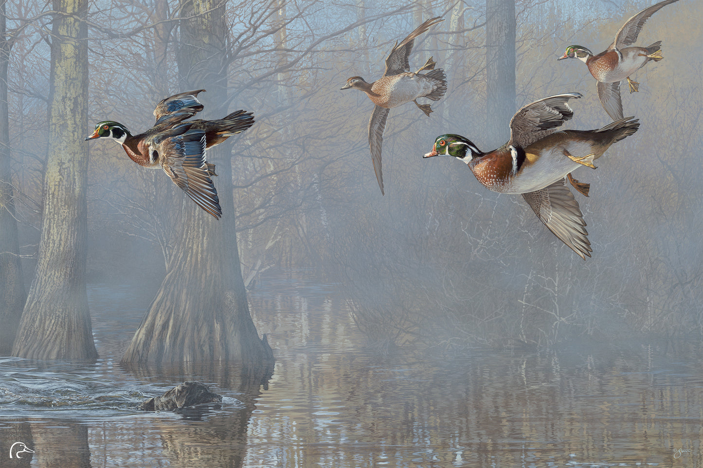 Out of the Mist  Limited Edition Canvas - Official Ducks Unlimited Art