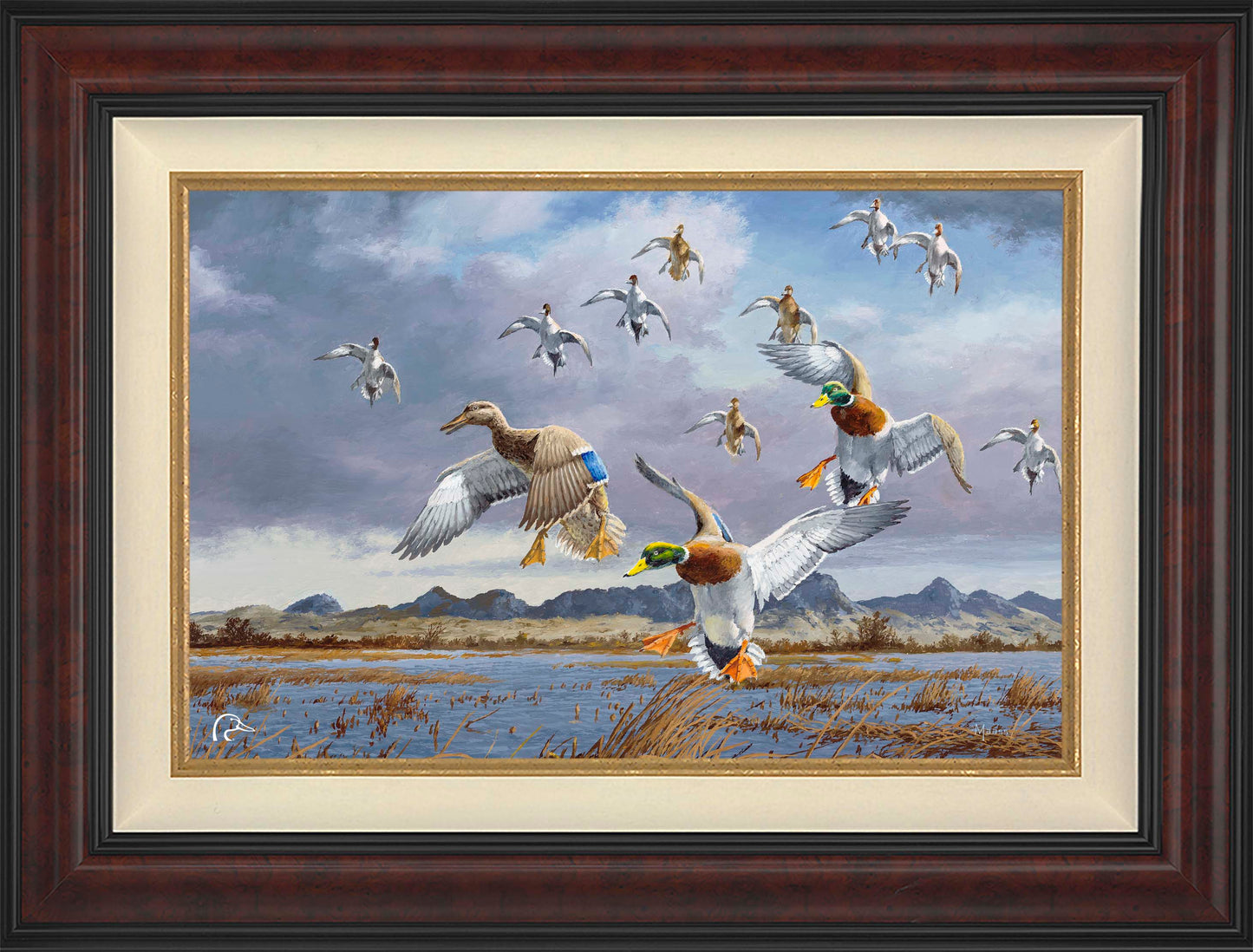 In Before the Squall - Mallards and Pintails at the Sutter Buttes Limited Edition Canvas - Official Ducks Unlimited Art