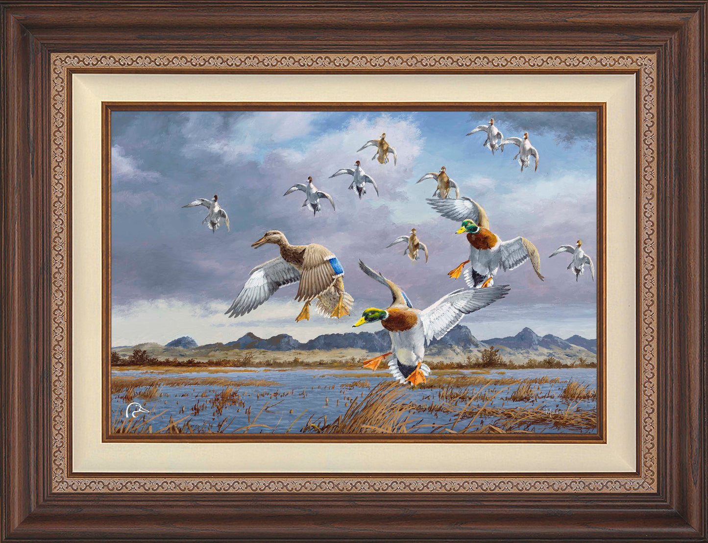 In Before the Squall - Mallards and Pintails at the Sutter Buttes Limited Edition Canvas - Official Ducks Unlimited Art