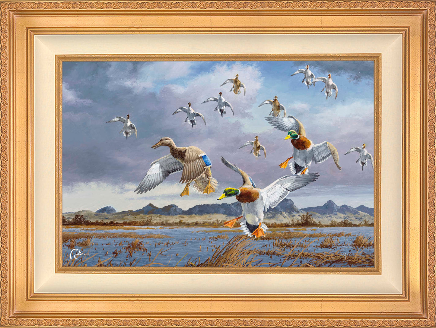 In Before the Squall - Mallards and Pintails at the Sutter Buttes Limited Edition Canvas - Official Ducks Unlimited Art